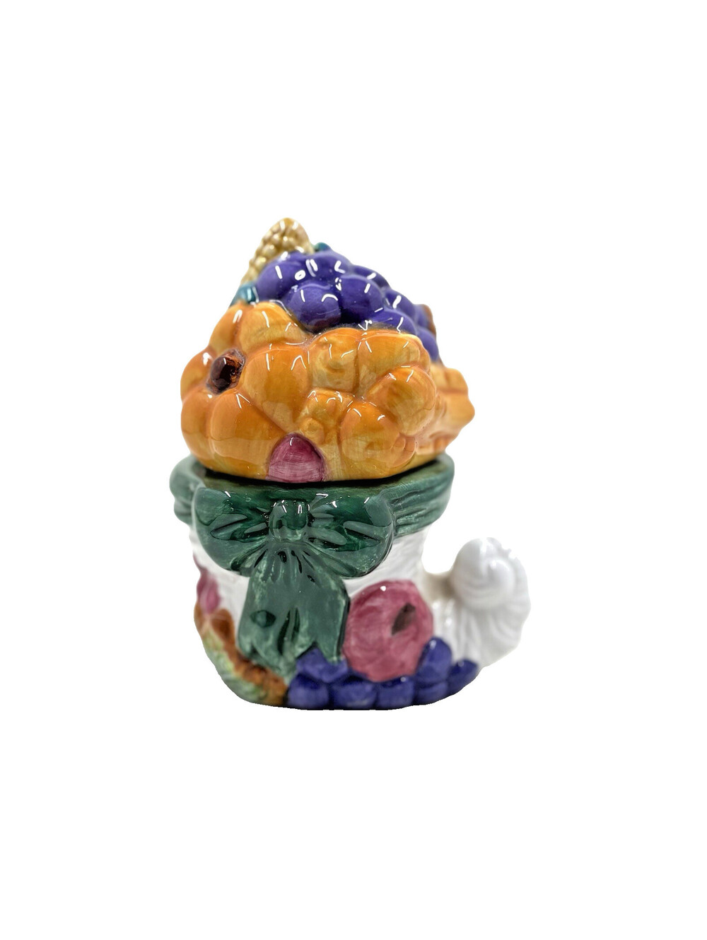 Stackable Salt Pepper Cornucopia 4.5" tall Vegetable Flower Fruit Vegetable